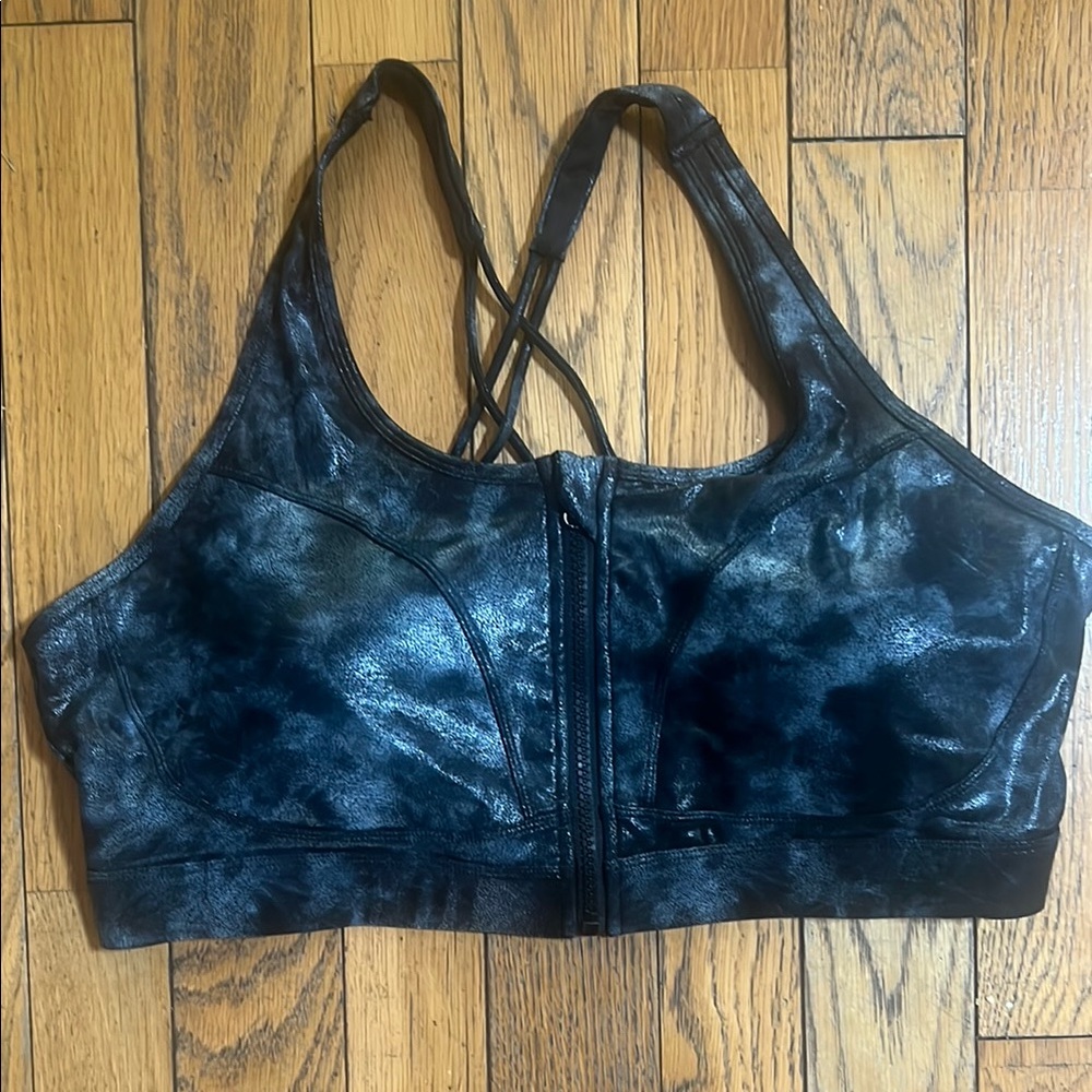 🌙ZYIA Black Zipper  Sports Bra NWOT